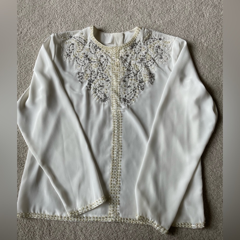 Vintage La Chine by Galinda Wang beaded blouse